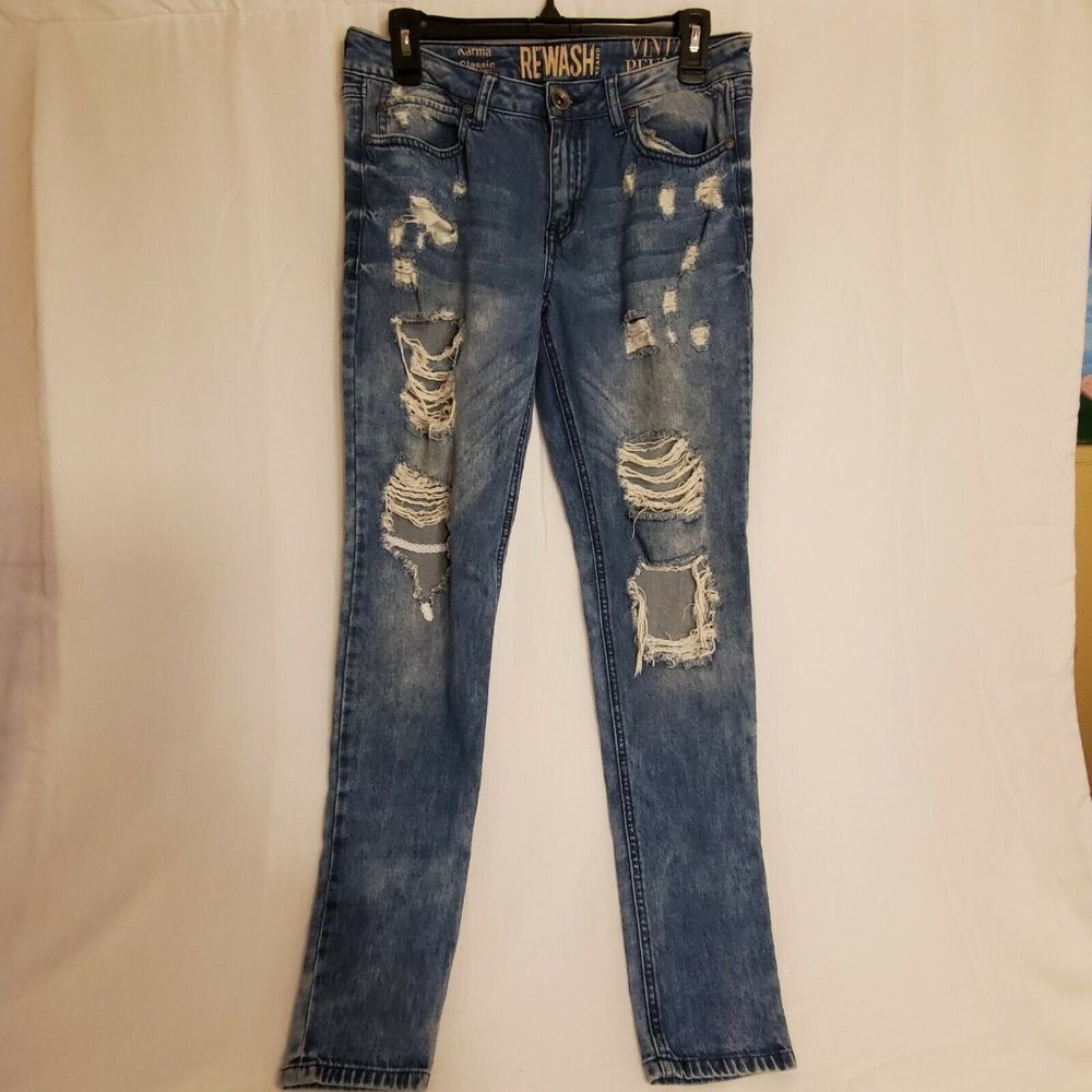 Rewash Vintage Reunion Karma Classic Distressed Women's Jeans Size 11/30